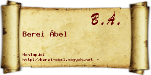 Berei Ábel névjegykártya